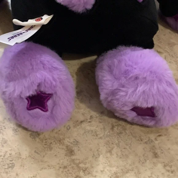 RARE Share Bear Care Bears NEW Black Skeleton Plush Halloween Purple - Picture 6 of 10